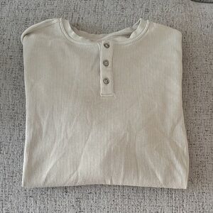 Vuori Waffle Henley Cream Long Sleeve